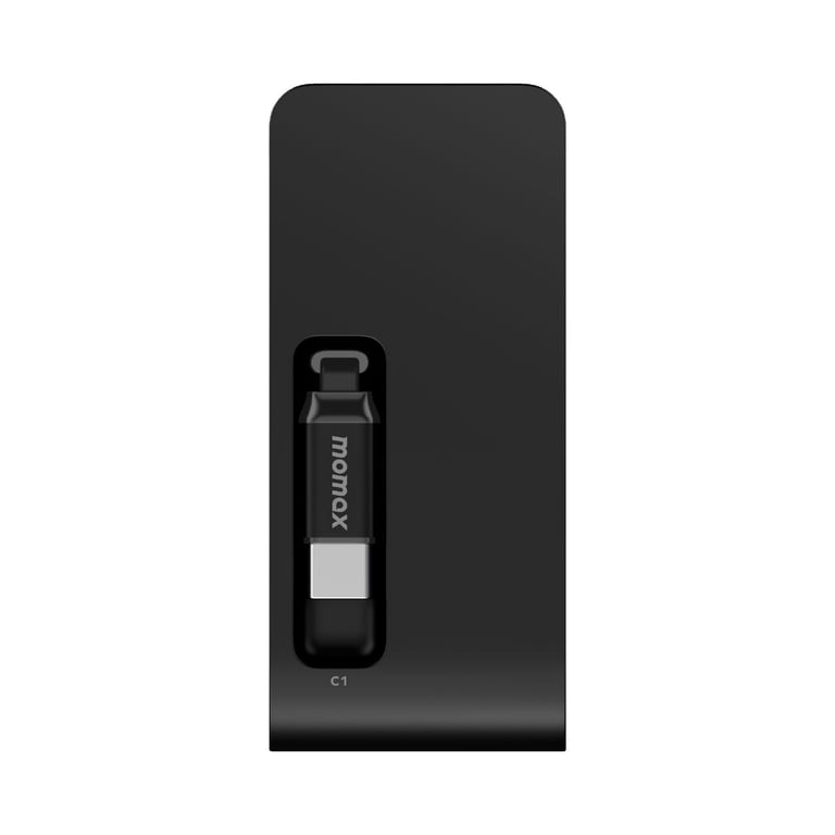 MOMAX 1-PAC Pass Mini+ 10000mAh 2合1內建伸縮充電線移動電源(IP171)(黑色)