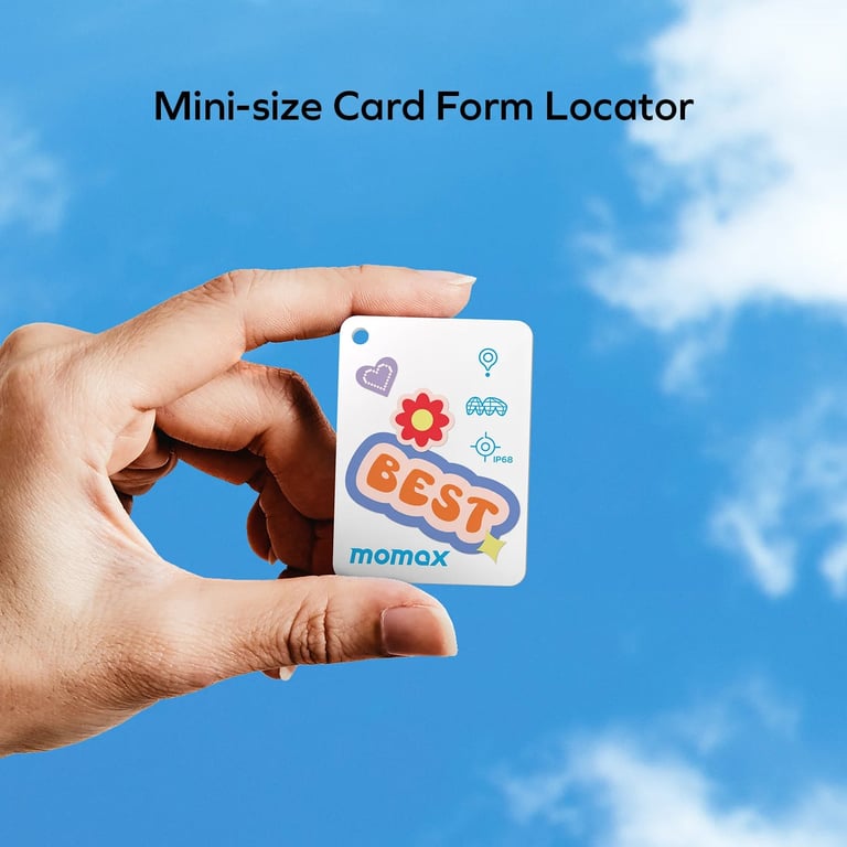 MOMAX PinCard² X Mini 可充電迷你全球定位器(BR22)(黑色)