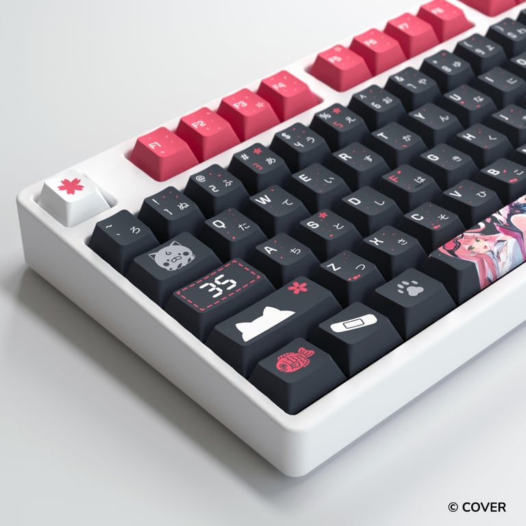 HYTE Sakura Miko 櫻巫女 鍵帽及桌墊套裝(黑色)