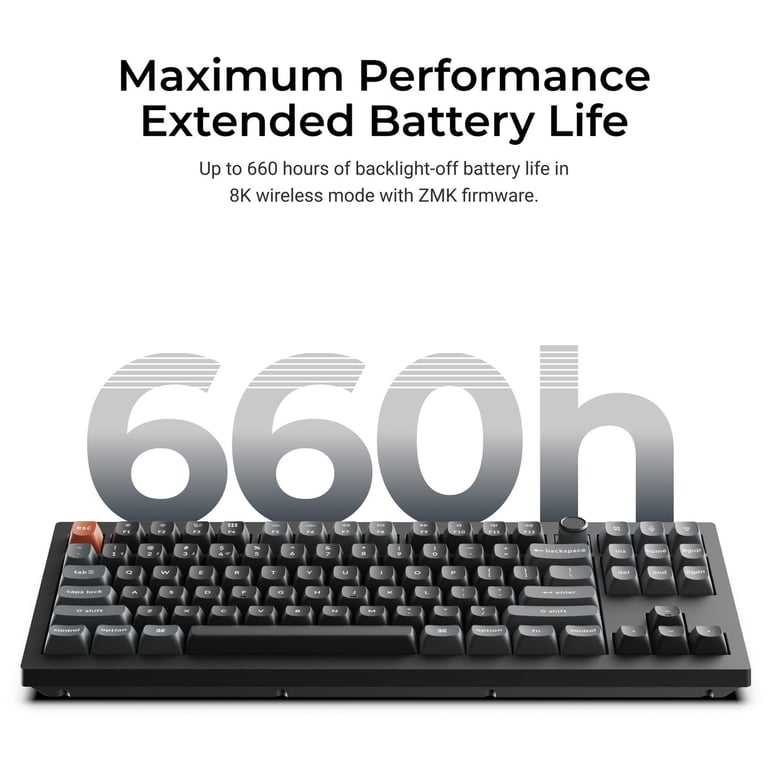 Keychron V3 Ultra 8K (V3U-D4) ZMK 三模無線機械鍵盤(碳黑-Gateron Jupiter 香蕉軸)