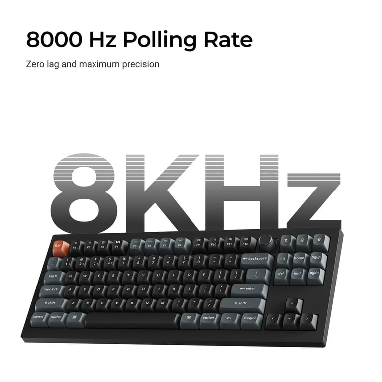 Keychron V3 Ultra 8K (V3U-D1) ZMK 三模無線機械鍵盤(碳黑-Gateron Jupiter 紅軸)