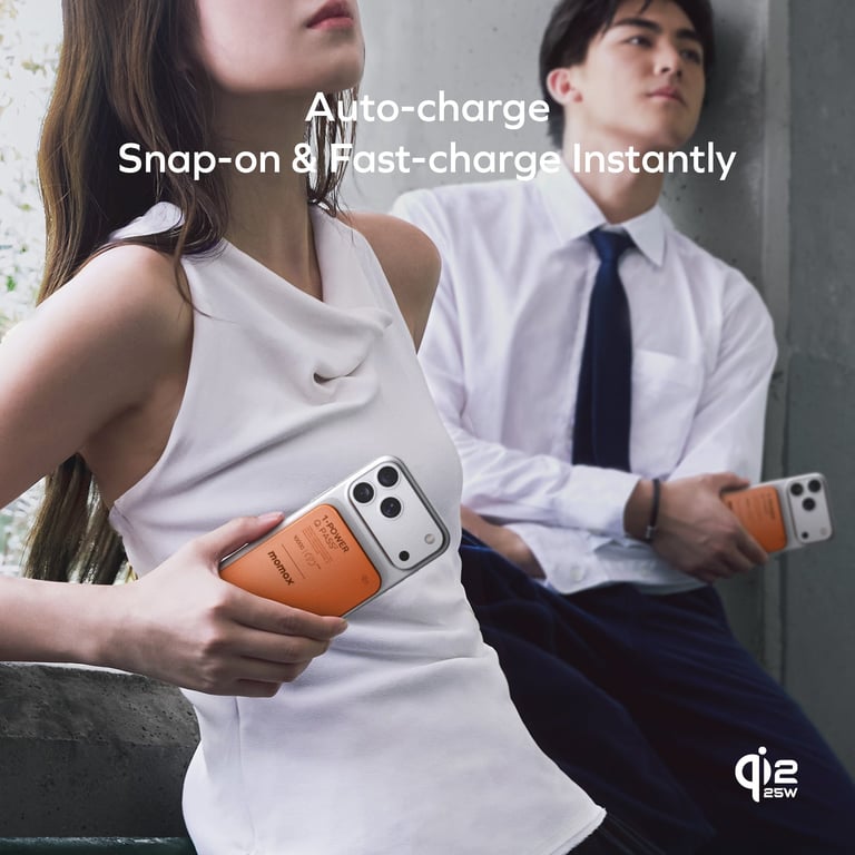 MOMAX 1-Power Q.Pass2 Qi2.2 10000mAh 磁吸流動電源(IP168Q2)(鈦金色)