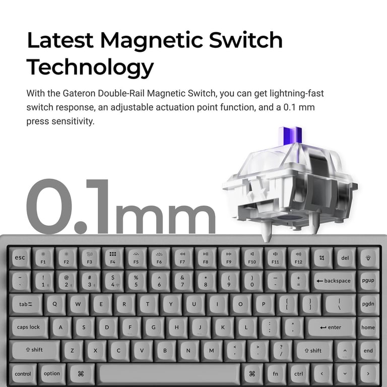 Keychron K2 HE (K2H-F1C) QMK 三模無線磁軸鍵盤(特別版-Concrete Edition)