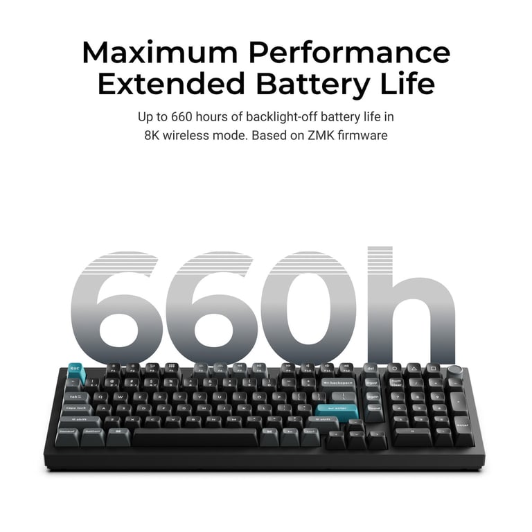 Keychron Q5 Ultra 8K (Q5U-M4) ZMK 96% 全鋁殼三模無線機械鍵盤(香蕉軸-黑色)