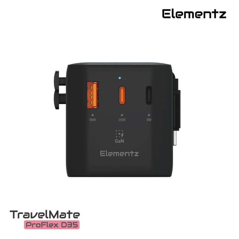 Elementz TravelMate ProFlex 35W GaN Travel Adapter 旅行充電器(PT-D35)