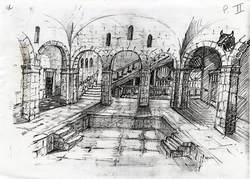 Sketch for the tavern scene in the second act of “Carmen”.