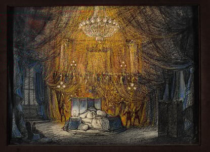 Bozzetto di Zeffirelli per la scena del terzo atto