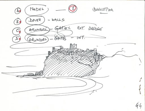 The hall of Elsinore Castle, recreated at Shepperton Studios.