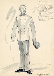 Piero Tosi's sketches for the costumes of some secondary characters in the film.