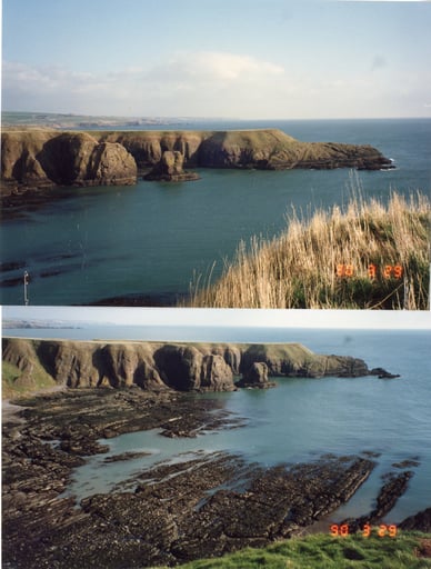 Sketch by Zeffirelli with notes on the selected locations for the outdoor filming: Dover, Dunnottar, Arundel.