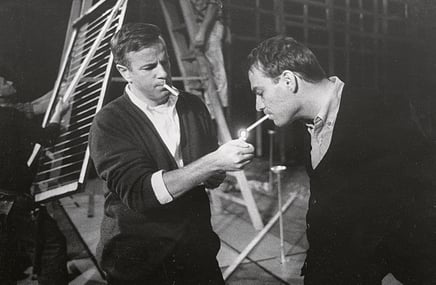 Zeffirelli e Giorgio Albertazzi durante le prove.