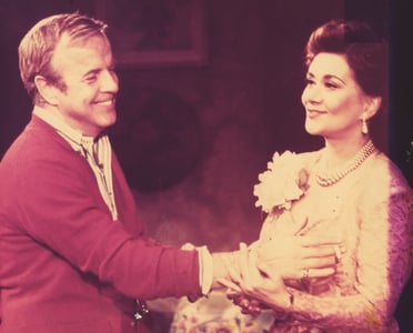 Zeffirelli con Joan Plowright ed Eduardo de Filippo durante le prove.