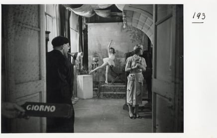 Arturo Bragaglia and Teresa Battaggi: a photograph taken by Zeffirelli to document the starting frame of a scene filmed in the photographer's studio.