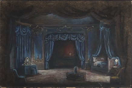Bozzetti di Zeffirelli per la scena.