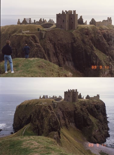 Dunnottar, one of the chosen castles, photographed during the location scouting in Scotland.