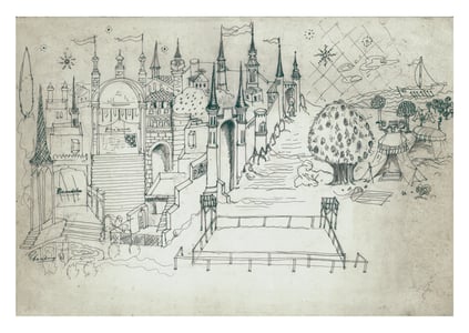 Zeffirelli’s studies for the set
