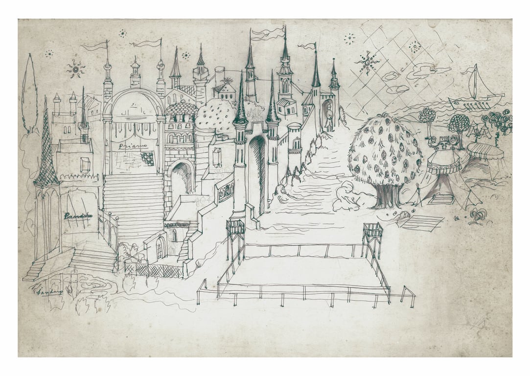 Studi di Zeffirelli per la scena.