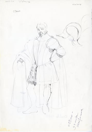 Schizzi di Anna Anni per i costumi di Otello e Desdemona.