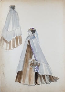 Piero Tosi's sketches for the costumes of some secondary characters in the film.