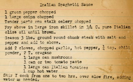 La ricetta del ragù.