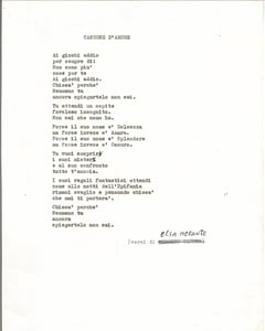 La canzone del film: parole di Elsa Morante.