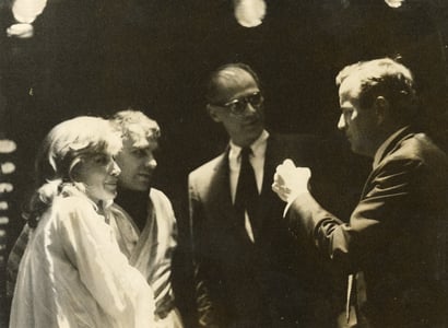 Monica Vitti, Giorgio Albertazzi, Arthur Miller e Zeffirelli.