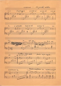 Lo spartito musicale della canzone: autografo di Nino Rota.