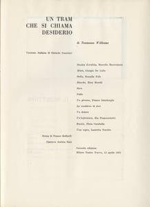 Da "Venti spettacoli", pubblicazione celebrativa dell’attività della "Compagnia Morelli Stoppa" diretta da Luchino Visconti.