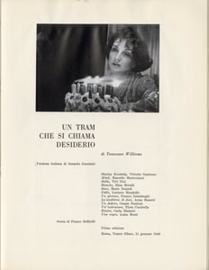 Da "Venti spettacoli", pubblicazione celebrativa dell’attività della "Compagnia Morelli Stoppa" diretta da Luchino Visconti.