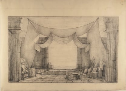 Studio di Zeffirelli per la scena del primo atto.