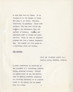 le prime pagine del copione con la prima idea del film, come musical contemporaneo.