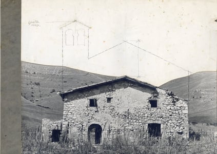 Appunti per le modifiche da apportare all'edificio prescelto a Castelluccio di Norcia, dove venne ricostruita la Chiesa di San Damiano.