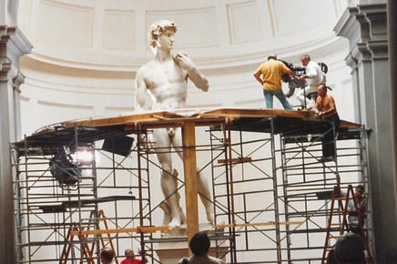 Il David di Michelangelo, come atleta fiorentino