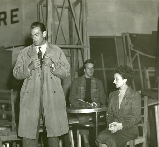Massimo Girotti, Zeffirelli e Rina Morelli durante le prove.