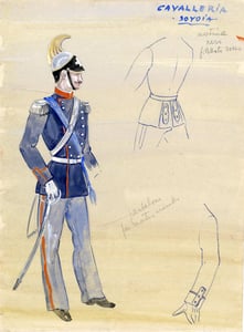 Piero Tosi's sketches for the costumes of some secondary characters in the film.