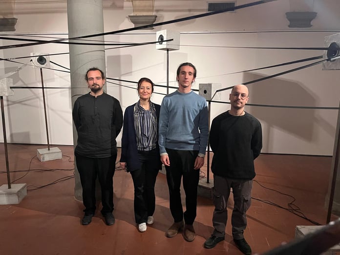 Da sinistra Francesco Pellegrino Valentina Gensini e i due curatori Francesco Toninelli e Matteo Mannocci