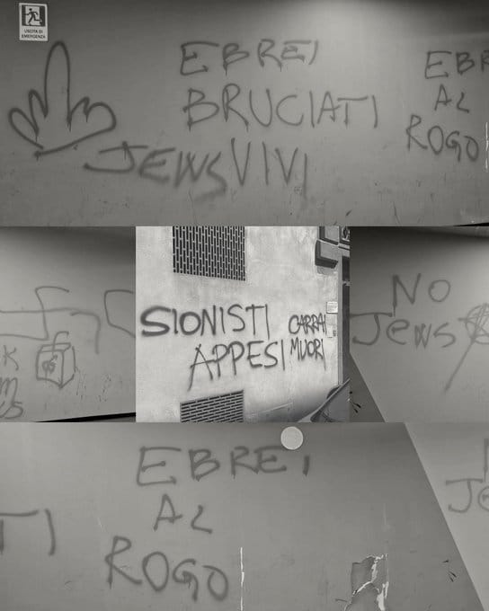 scritte contro Carraro antisemitismo Scritte antisemite