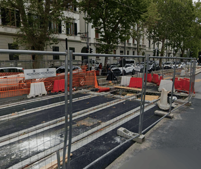 Cantiere tramvia viale Matteotti