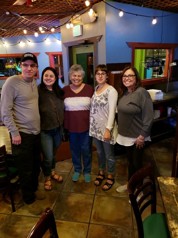 Diner with Grandma, Aunt Terry, Gabrielle, & Rachel.