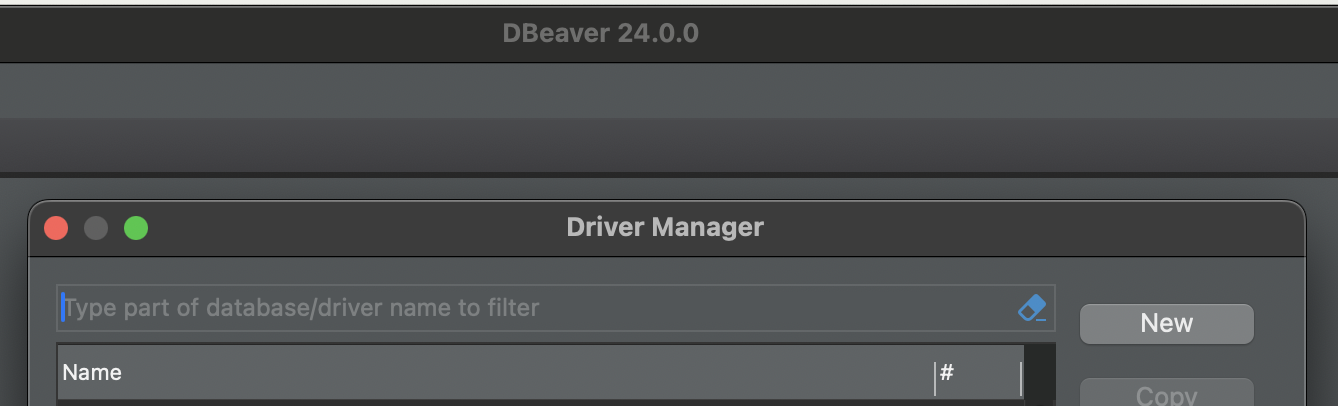Driver manager new button