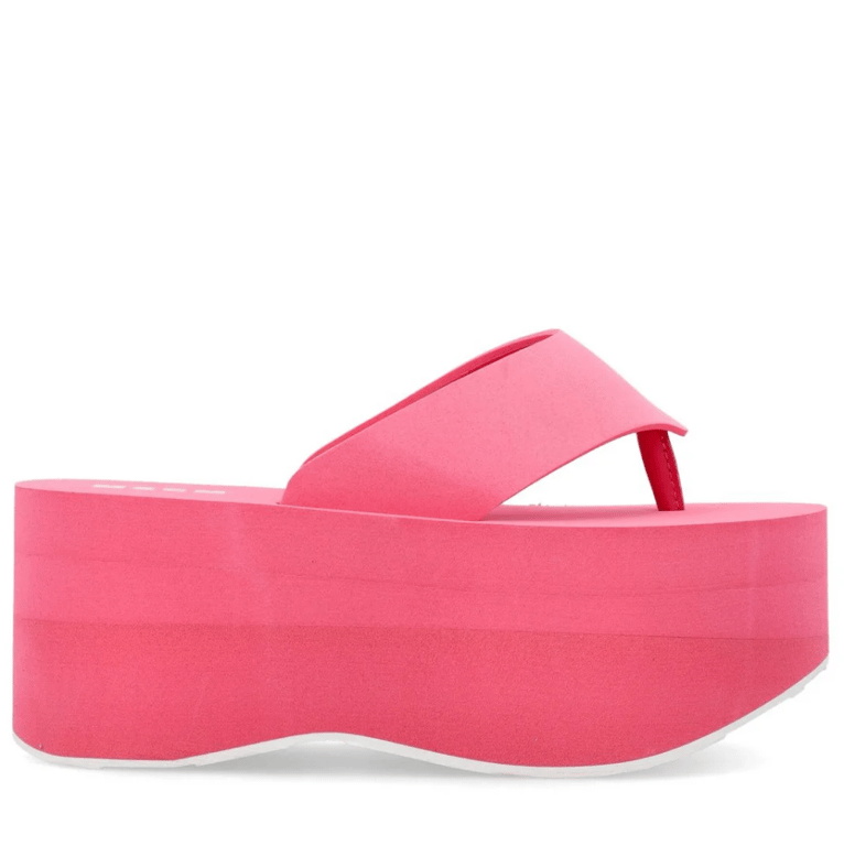 pink platform flip flops