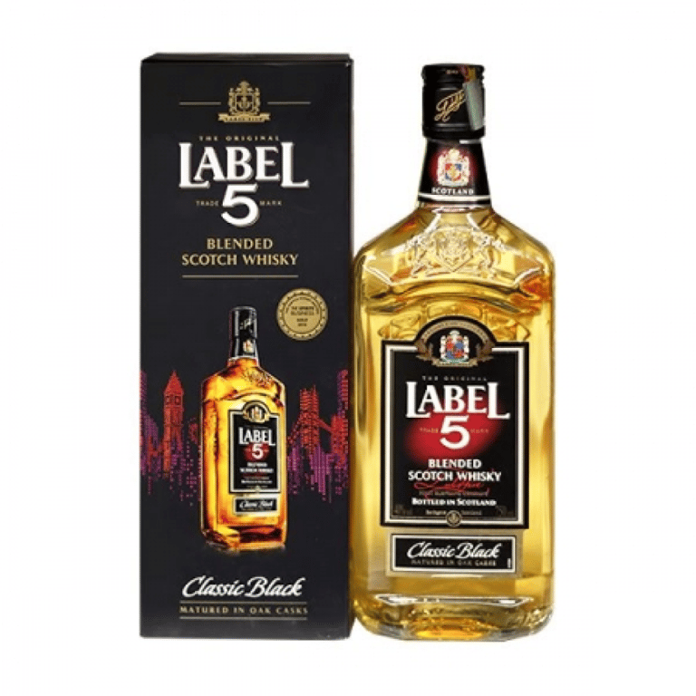 Label 5 Blended Scotch Whiskey Classic Black 75cl Turbocart Free