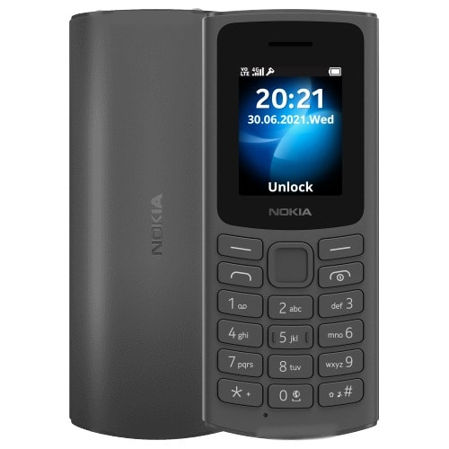 Nokia 105 - 4G LTE - 1.8" QQVGA - Dual Sim - MP3 player - Wireless FM radio  - 1020mAh - Black - Turbocart - Free Same Day Delivery Shopping