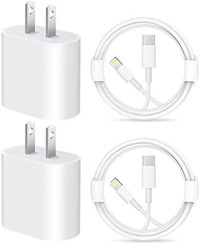USB C Wall Charger,20W PD iPhone Fast Charger with iPhone Charger Cord Adapter Compatible with iPhone13/13Pro/12/12Pro/Max/11/11Pro/XS/Max/XR/X/8/8Plus【2-Pack】 