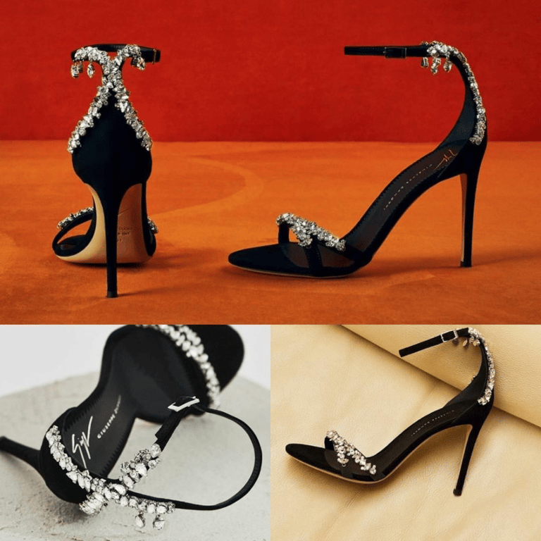 black sandal heels