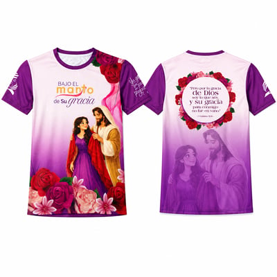 Camiseta Premium Full Print "Bajo el Manto de Su Gracia"