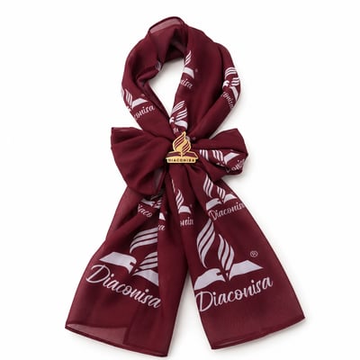 Bufanda Diaconisa con Anillo Vinotinto