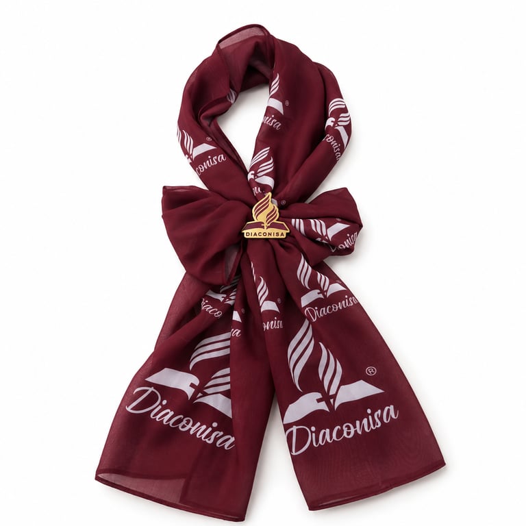 Bufanda Diaconisa con Anillo Vinotinto