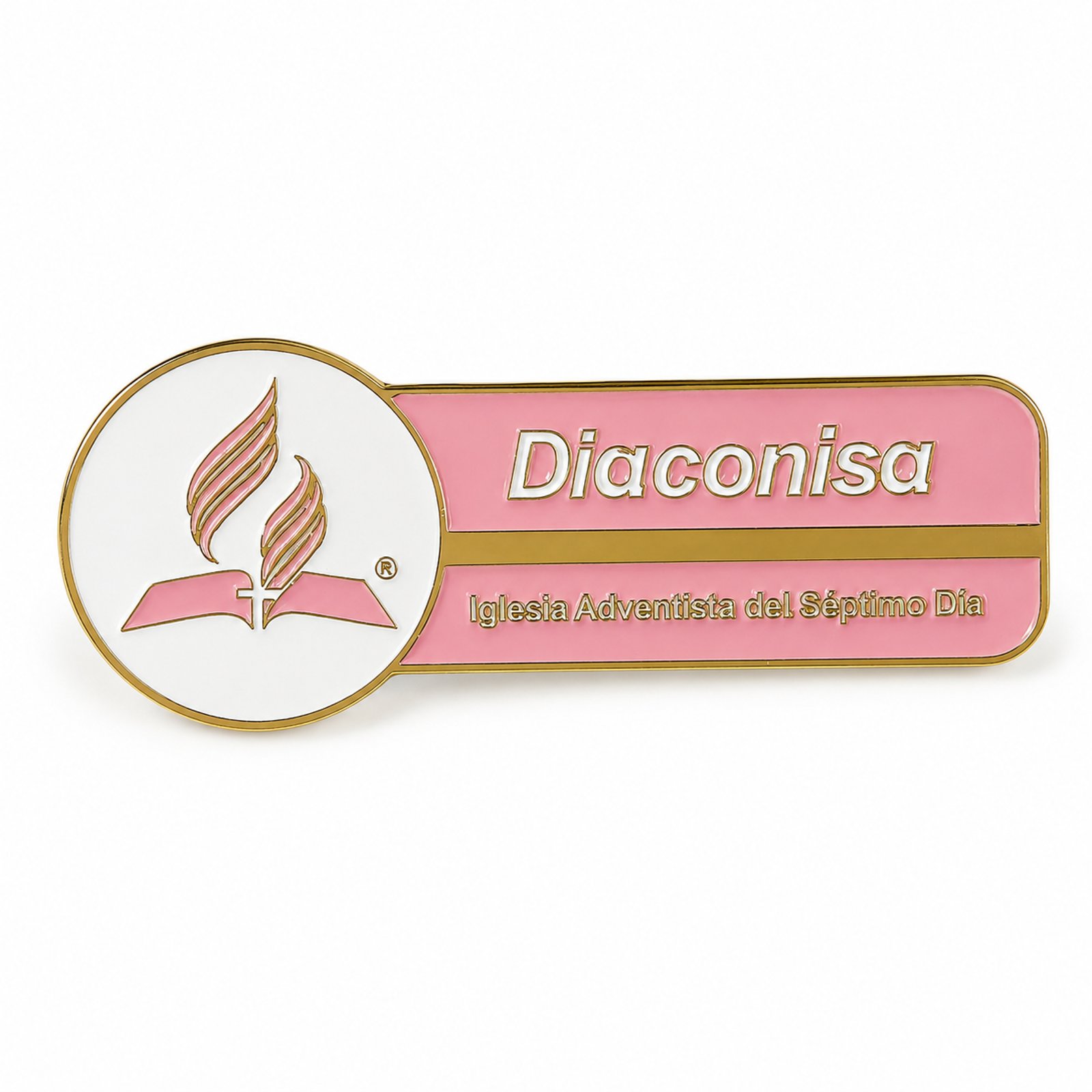 Pin Barra Diaconisa Rosa y Dorado
