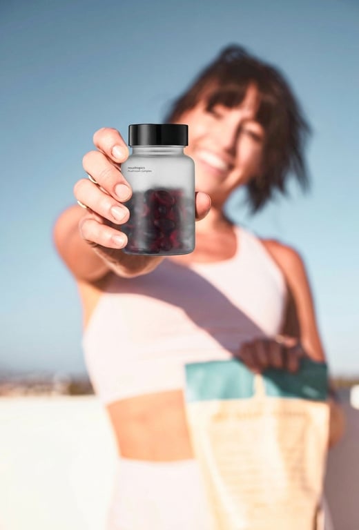Happy customer with Noustropics mushroom gummies